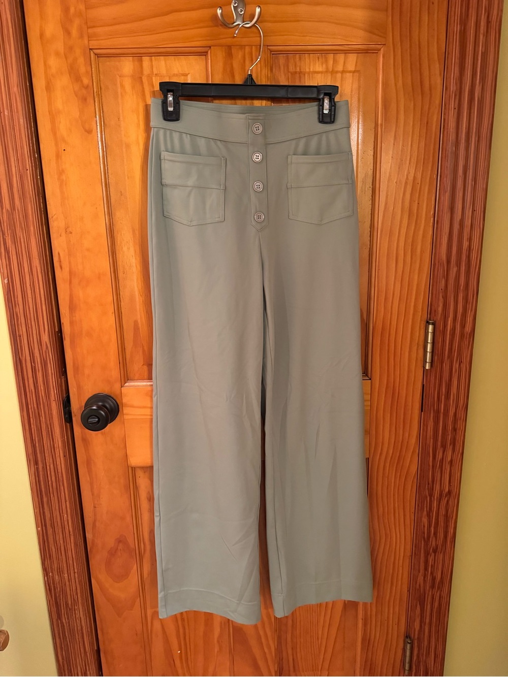 Halara High-Waist Wide-Leg Women's Pants in Sage Green (Asparagus Green Color)